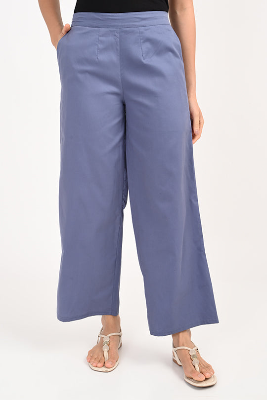 Anti Stain Indigo Blue Palazzo pant