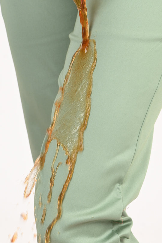 Stain Proof  Sage Green Cotton Lycra Pant