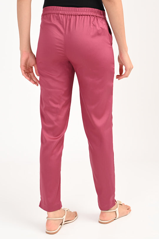 Stain Proof Dusky Rose Cotton Lycra Pant