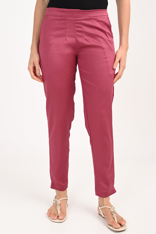 Stain Proof Dusky Rose Cotton Lycra Pant