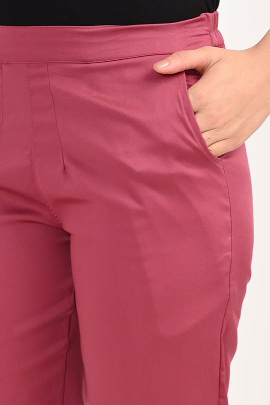 Stain Proof Dusky Rose Cotton Lycra Pant