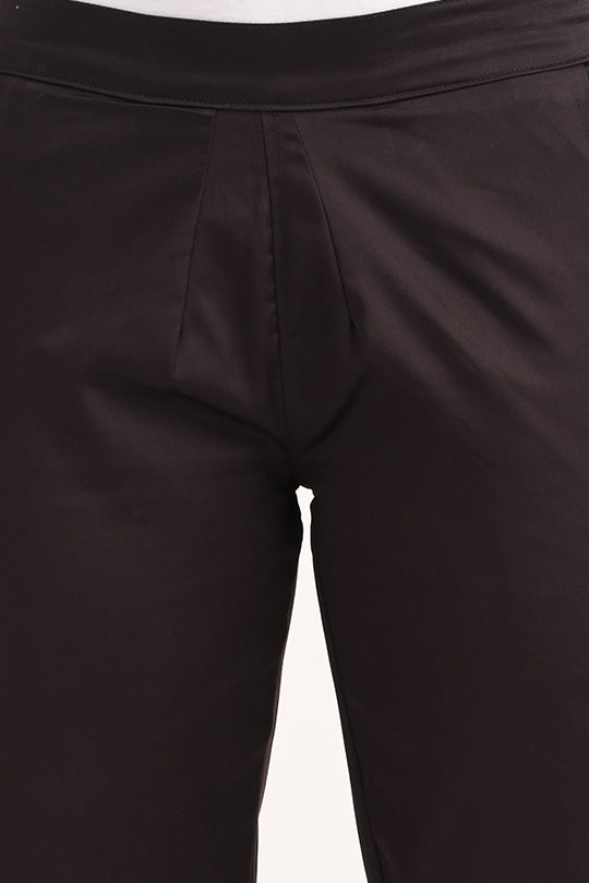 Stain Proof Black Cotton Lycra Pant