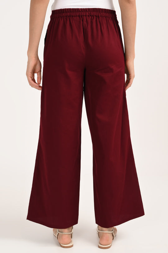 Anti Stain Maroon Palazzo pant