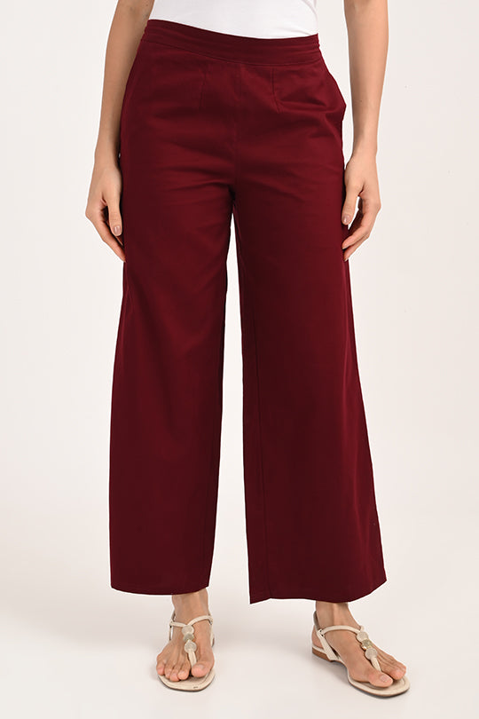 Anti Stain Maroon Palazzo pant