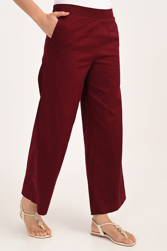 Anti Stain Maroon Palazzo pant