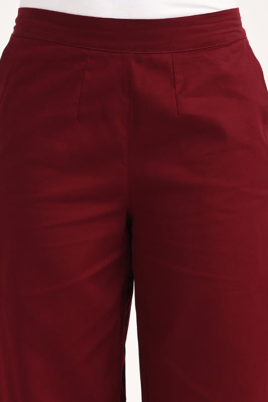 Anti Stain Maroon Palazzo pant