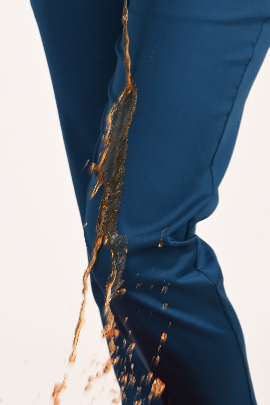 Stain Proof Blue Cotton Lycra Pant