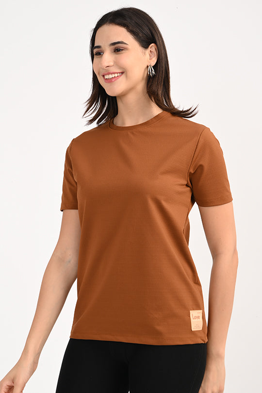 Air Cool-Anti Stain Brown T-Shirt