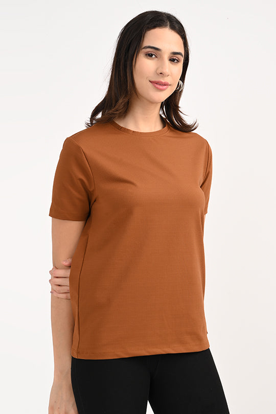 Air Cool-Anti Stain Brown T-Shirt
