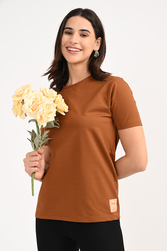 Air Cool-Anti Stain Brown T-Shirt