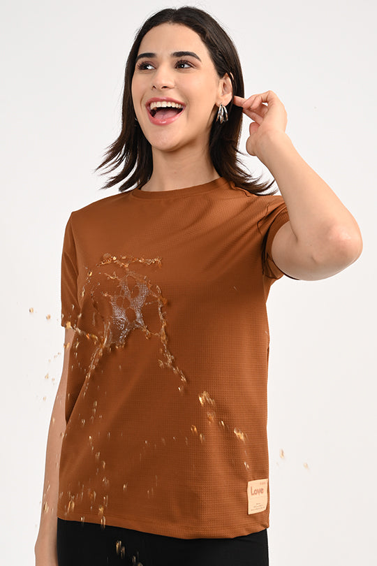 Air Cool-Anti Stain Brown T-Shirt
