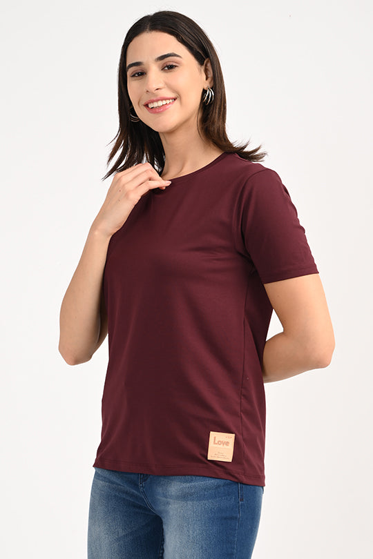 Air Cool-Anti Stain Maroon T-Shirt
