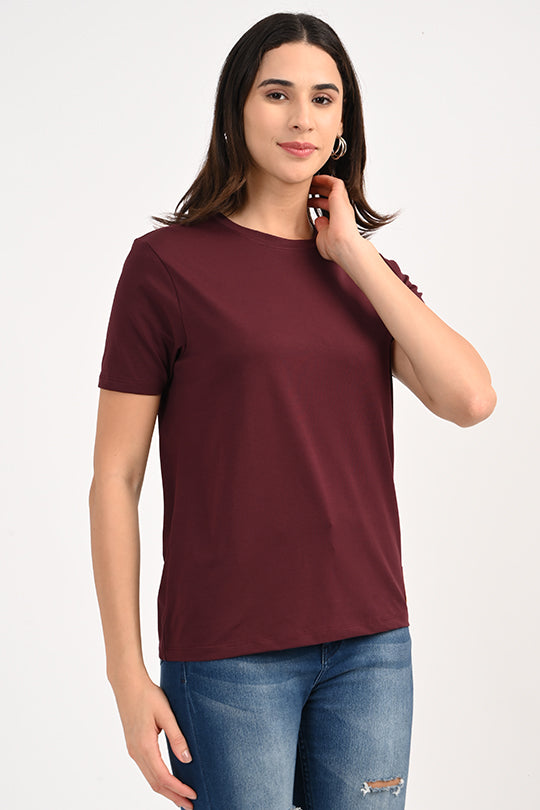 Air Cool-Anti Stain Maroon T-Shirt