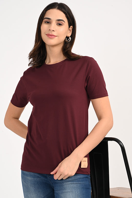 Air Cool-Anti Stain Maroon T-Shirt