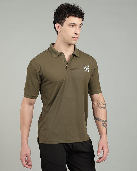 Aircool Tee Polo Tshirt - Olive Green