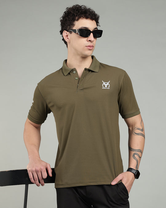 Aircool Tee Polo Tshirt - Olive Green