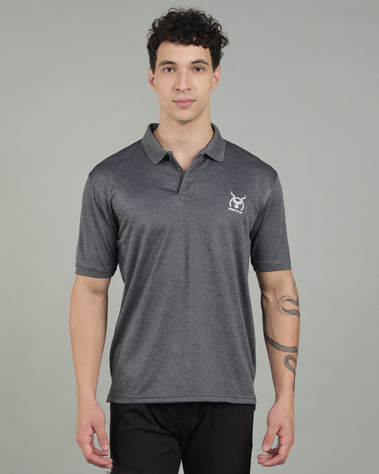 Aircool Tee Polo Tshirt - Melange Charcoal