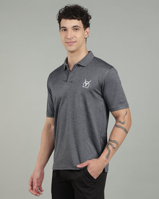 Aircool Tee Polo Tshirt - Melange Charcoal