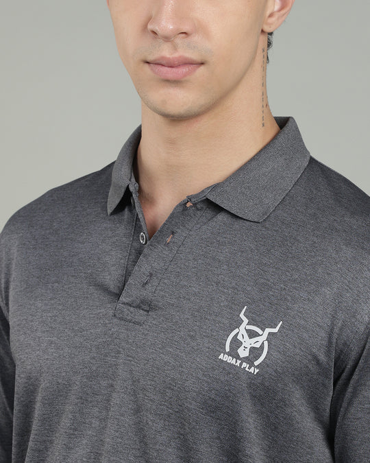 Aircool Tee Polo Tshirt - Melange Charcoal