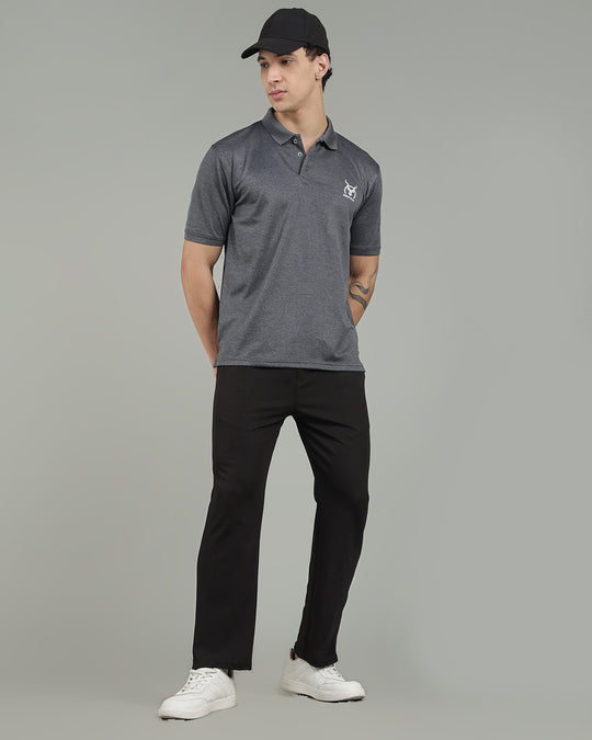 Aircool Tee Polo Tshirt - Melange Charcoal