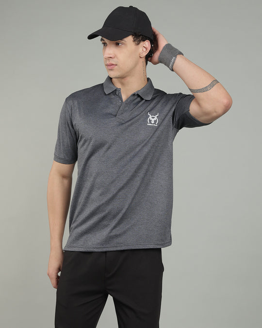 Aircool Tee Polo Tshirt - Melange Charcoal