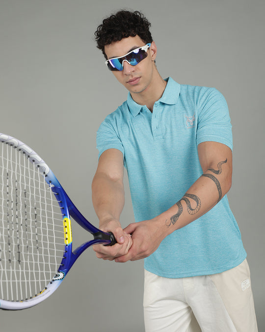 Aircool Tee Polo Tshirt - Ice Blue