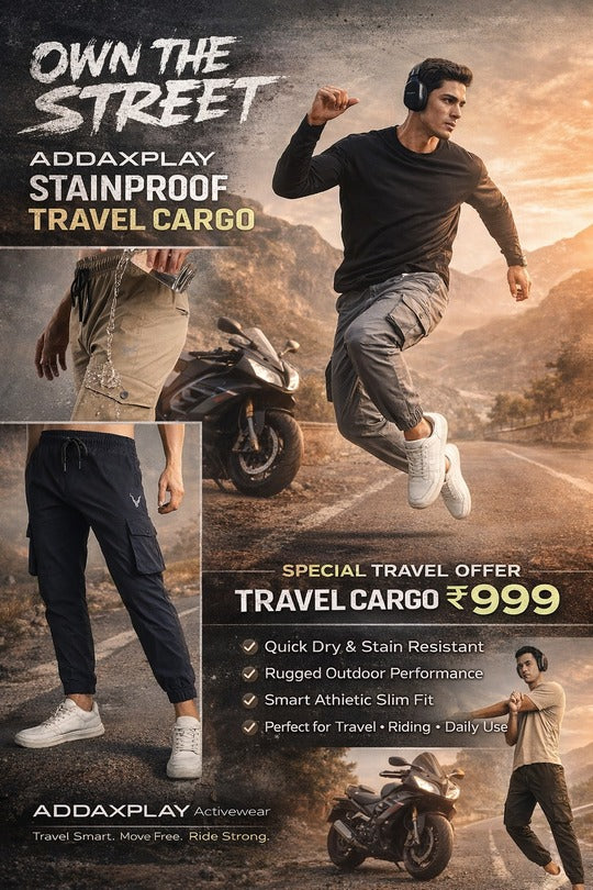 Stain-Proof Travel Cargo Pant - Black