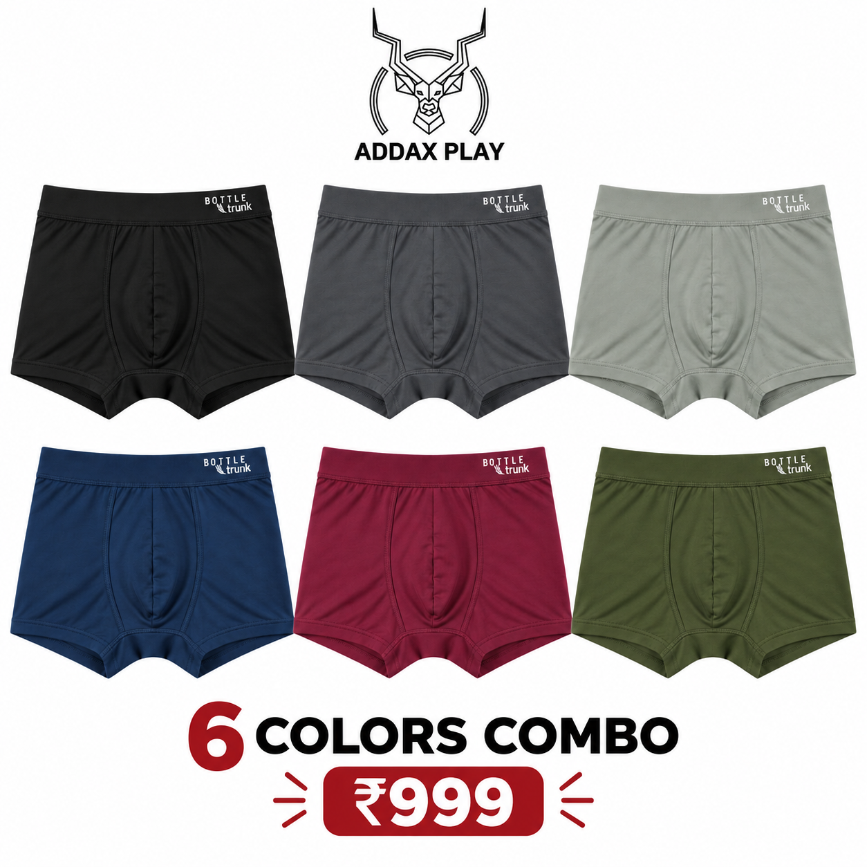 Bottle Trunks | 6 Colour Combo Pack